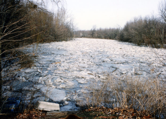 Cass river west view 1998 flood ice out Tusc Cty Zachary Branigan